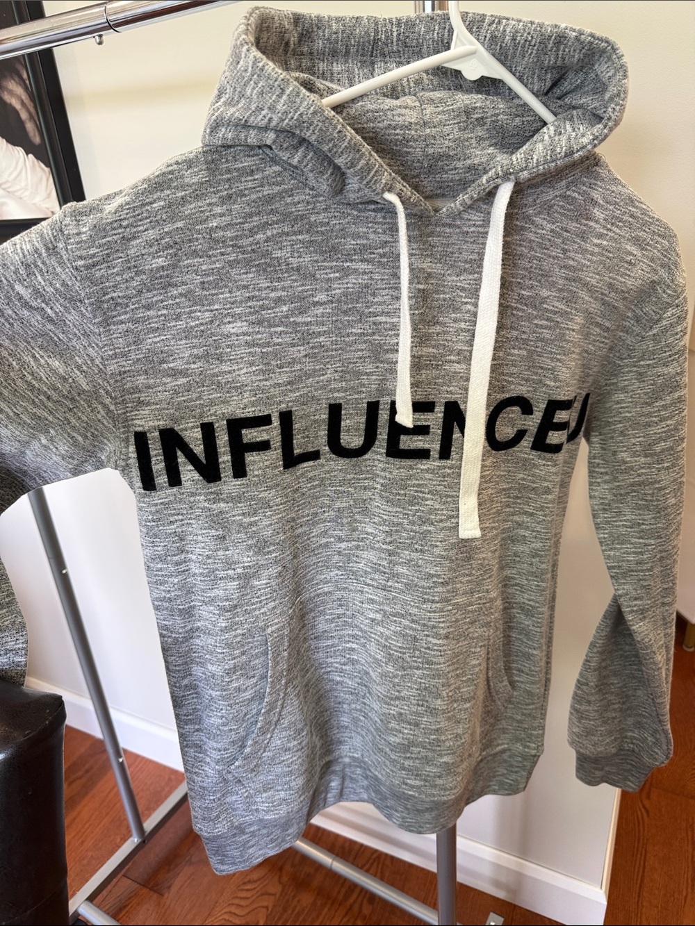 Men's Gray Marled Hooded Pullover